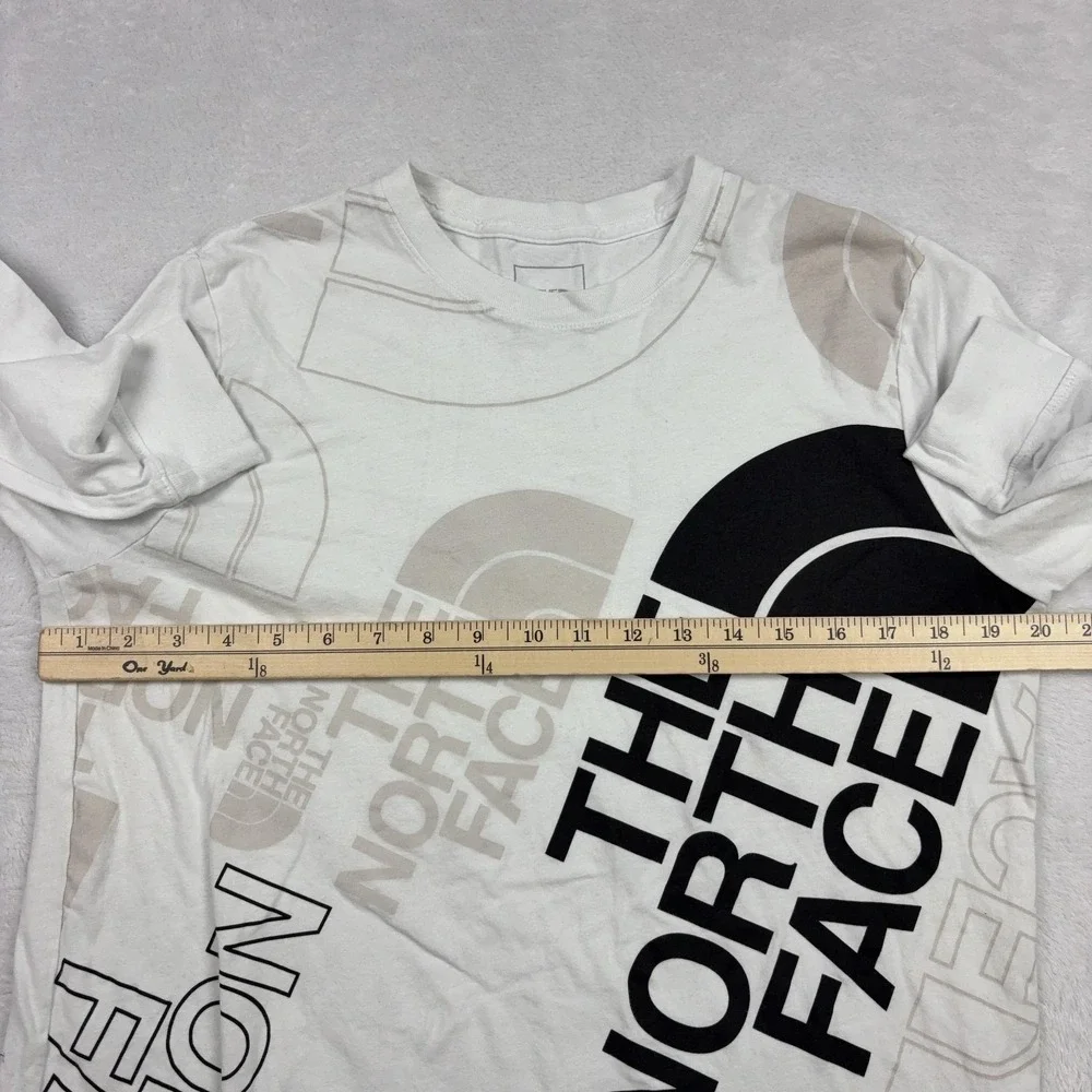 The North Face Reg. Fit Long Sleeve T-Shirt Womens M White Graphic Logo
